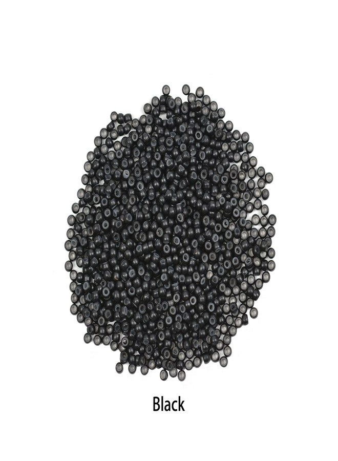 YTBYT 200 Pcs 3.0mm Silicone Lined Beads Nano Beads for Hair Extensions Copper Nano Ring for Nano Tip Extension (Black) - Image 2